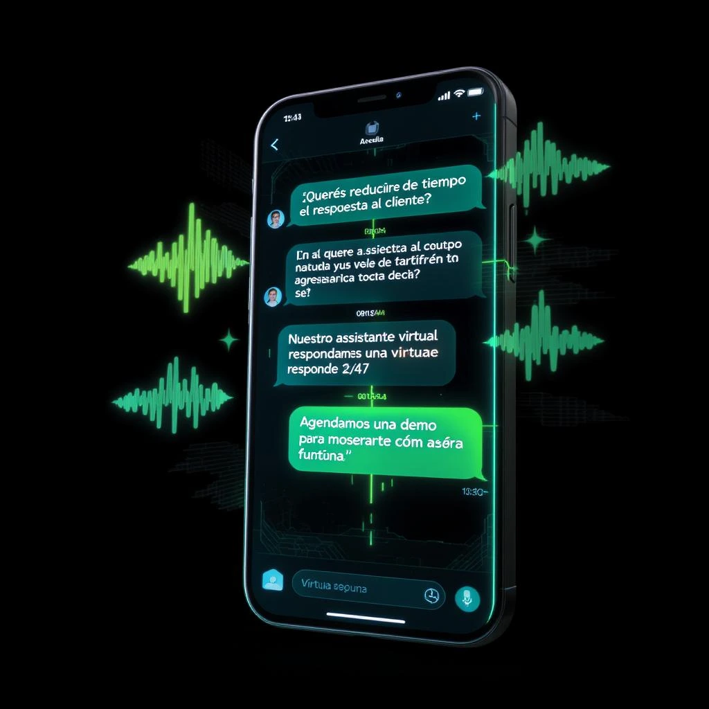 flujo de chat entre personas y un asistente virtual